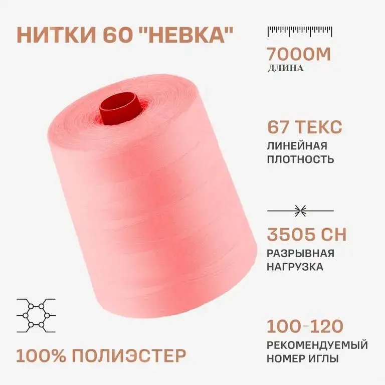 Нитки 60 "НЕВКА" 7000 м суровые